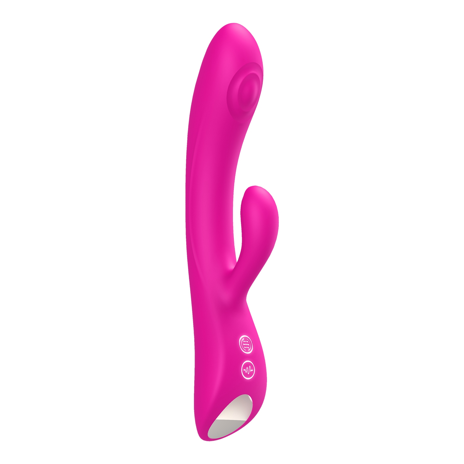 Pink Luv Inc vibrator Dr42 Double Thumping Rabbit shown in hand for scale