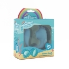 Blue Creative Conceptions vibrator Unihorn C Horse Ocean Peak shown in hand for scale