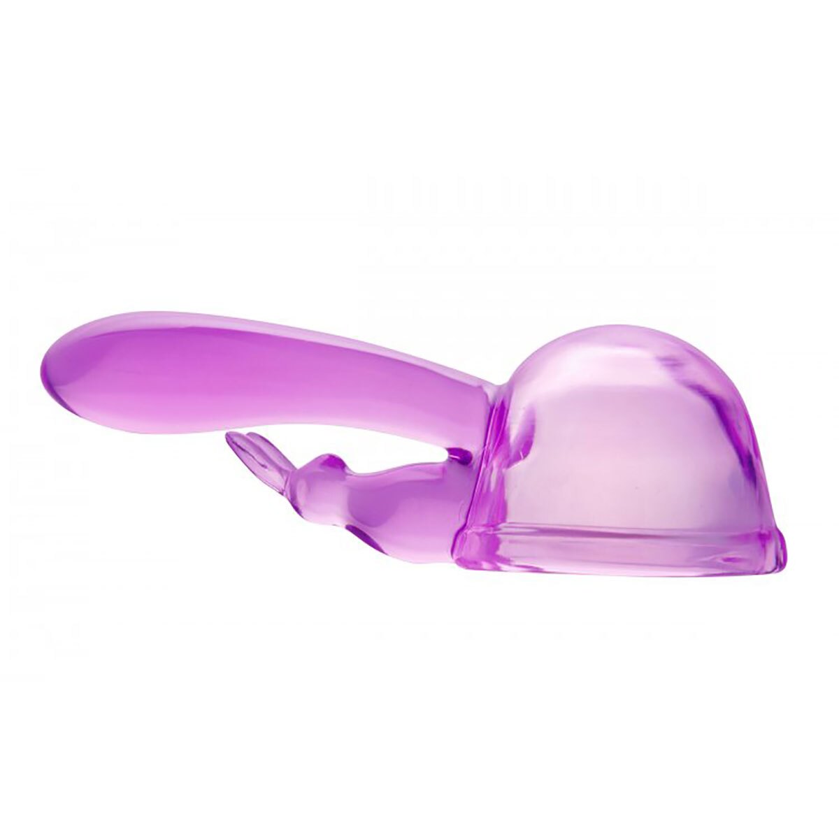 XR Brands vibrator Essentials Rabbit Tip Attachment shown in hand for scale