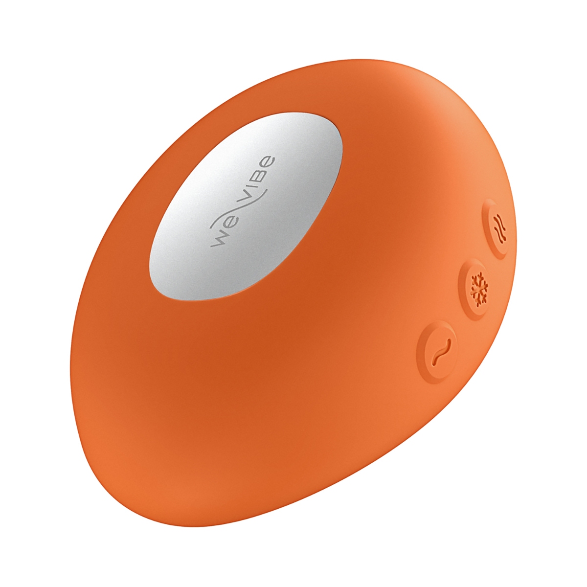 We-Vibe vibrator Temp Tangerine shown in hand for scale