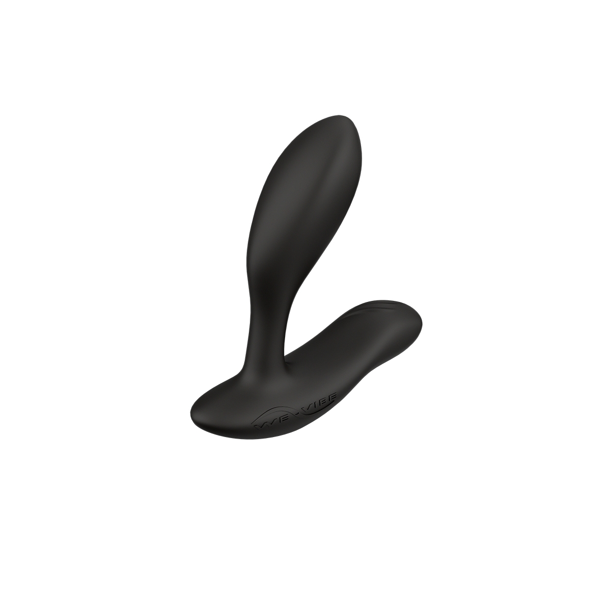 Black We-Vibe vibrator Vector+ Charcoal shown in hand for scale