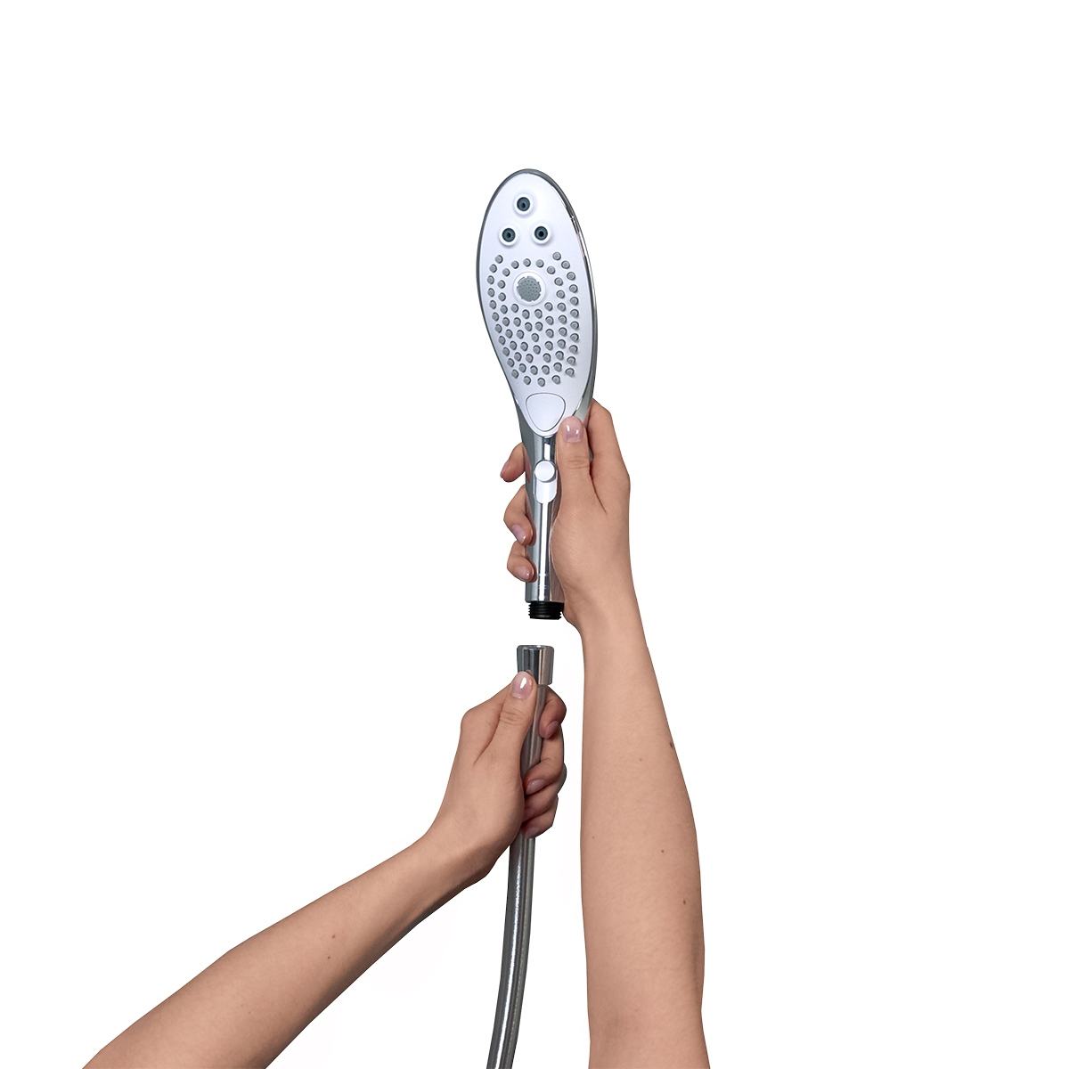 Fully assembled Chrome Womanizer vibrator with smooth exterior