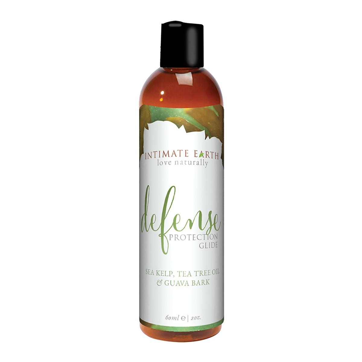 Bottle of 2 oz Plant Based Lube Intimate Earth showing botanical formula