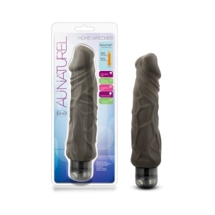 9.5 inch Dildo by Blush in Dark Brown shown for use by Her or Him