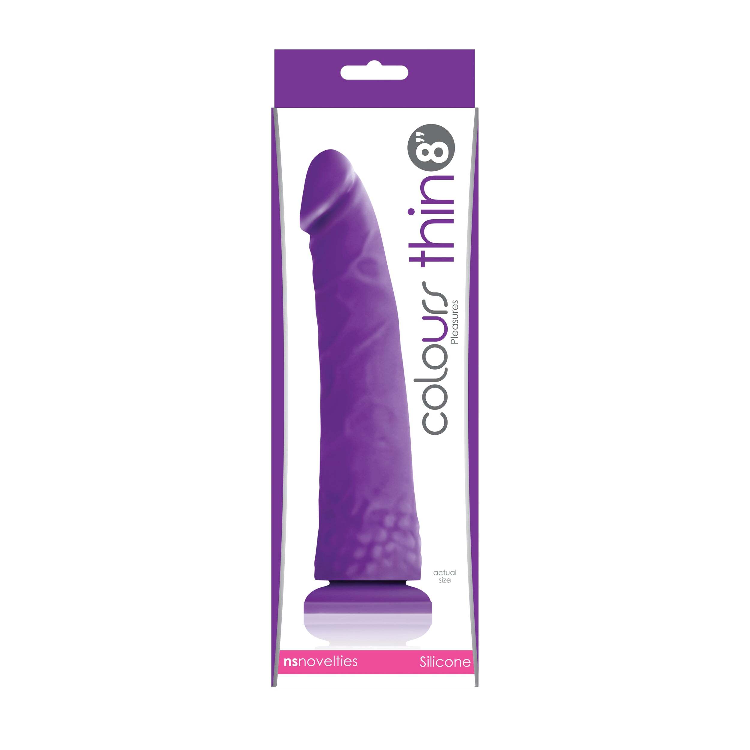 8 inch Dildo by NS Novelties in Purple shown for use by Her or Him
