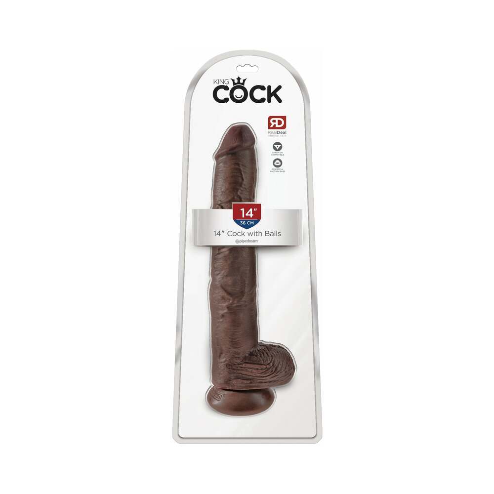 14 inch Dildo by Pipedream in Brown Chocolate Cocoa shown for use by Her or Him