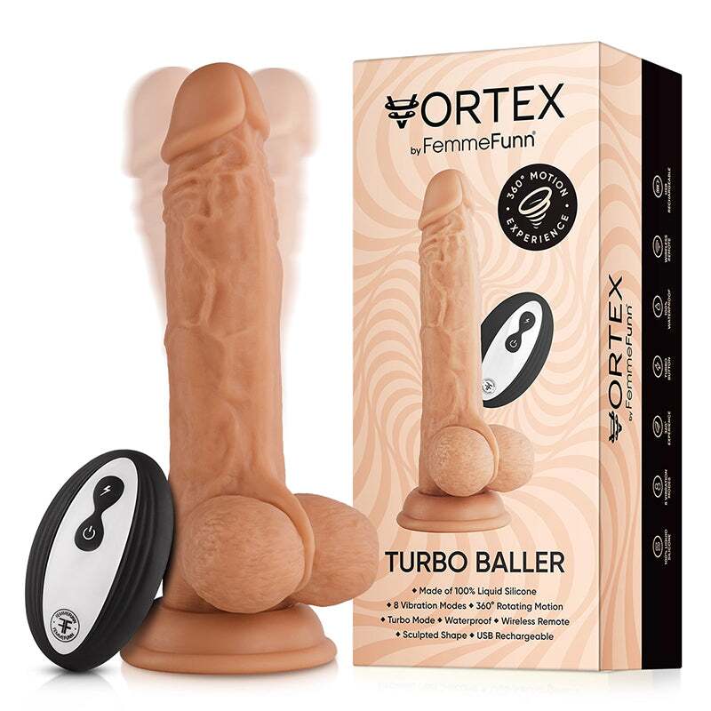 8.25 inch Dildo by FemmeFunn in Vanilla Ivory Beige shown for use by Her or Him
