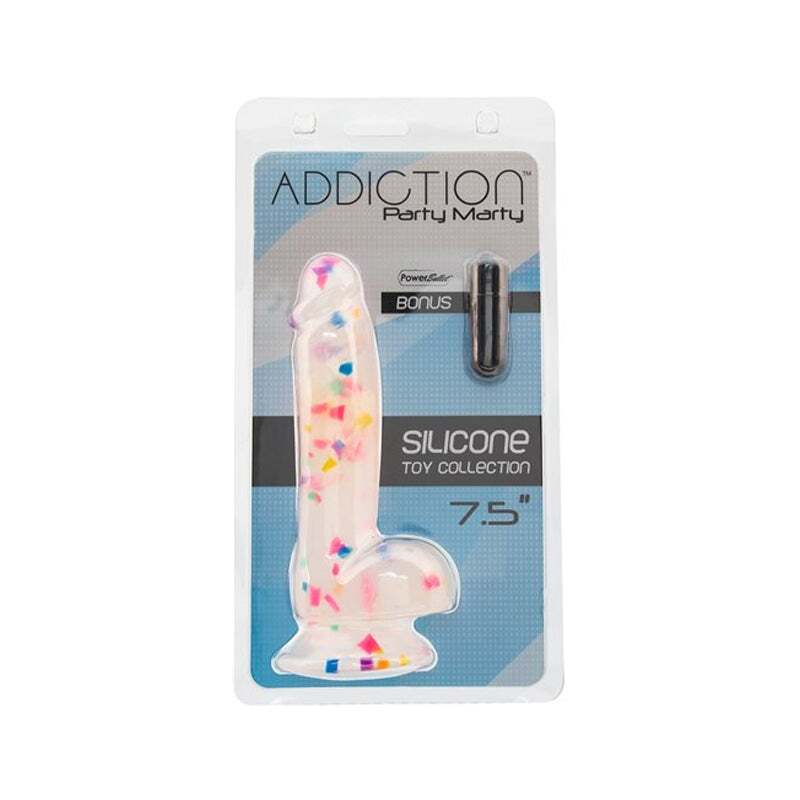 7.5 inch Dildo by BMS in Rainbow shown for use by Her or Him