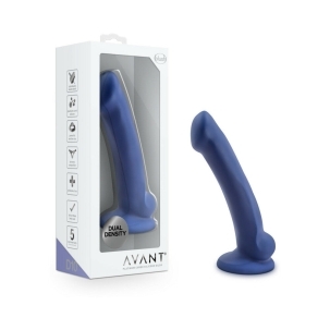 7 inch Dildo by Blush in Blue shown for use by Her or Him