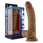 9.5 inch Dildo by Shaft in Tan Light Brown Mocha shown for use by Her or Him