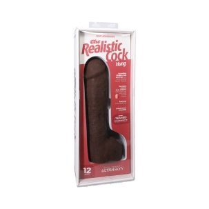 12 inch Dildo by Doc Johnson in Brown Chocolate Cocoa shown for use by Her or Him