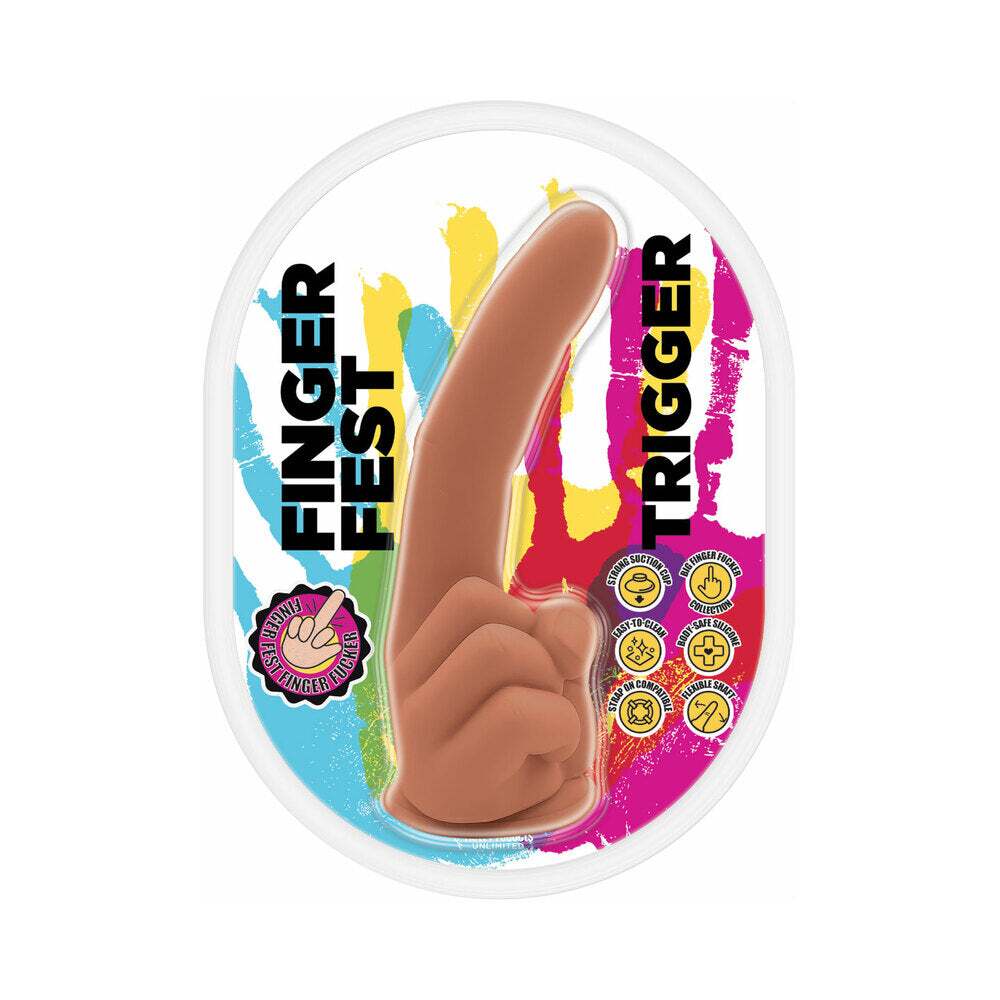 Dildo by Hott Products in Tan Light Brown Mocha shown for use by Her or Him