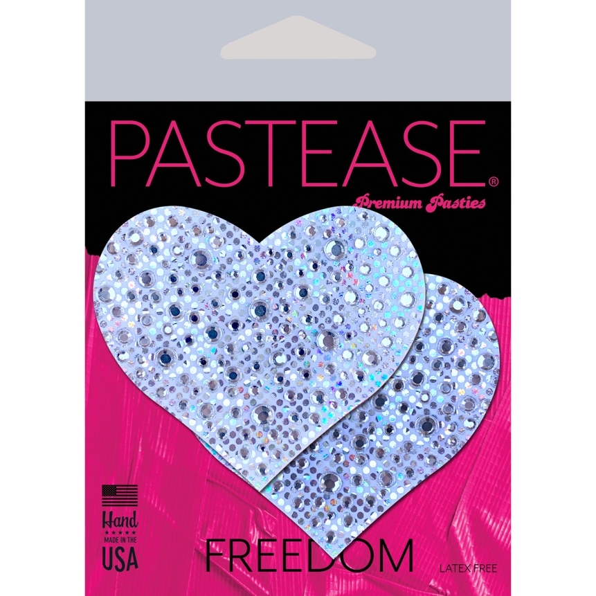 Wearing crystal hearts white nipples covers by pastease can be fun and sexy!