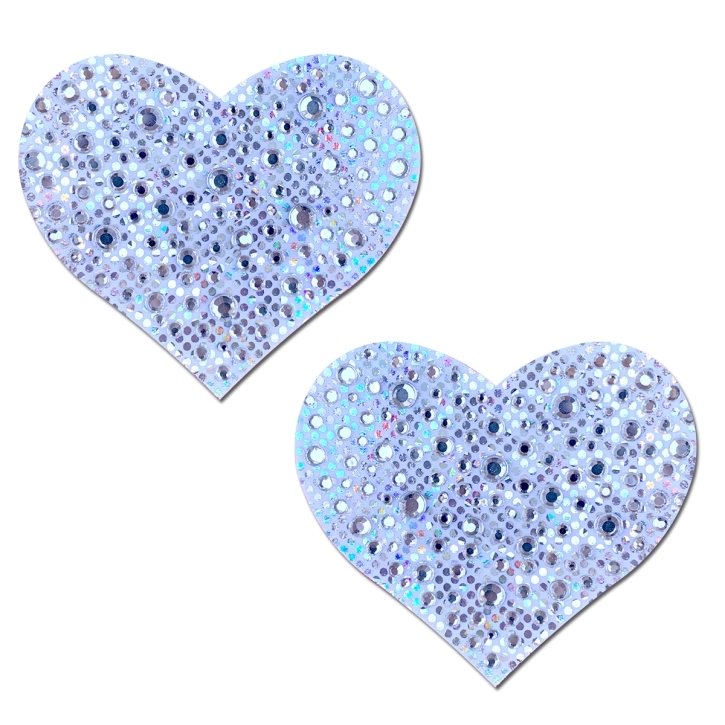 Feel sexy wearing sexy nipple covers  Crystal Hearts White! Wearing Crystal Hearts White nipples covers by Pastease can be fun and sexy!