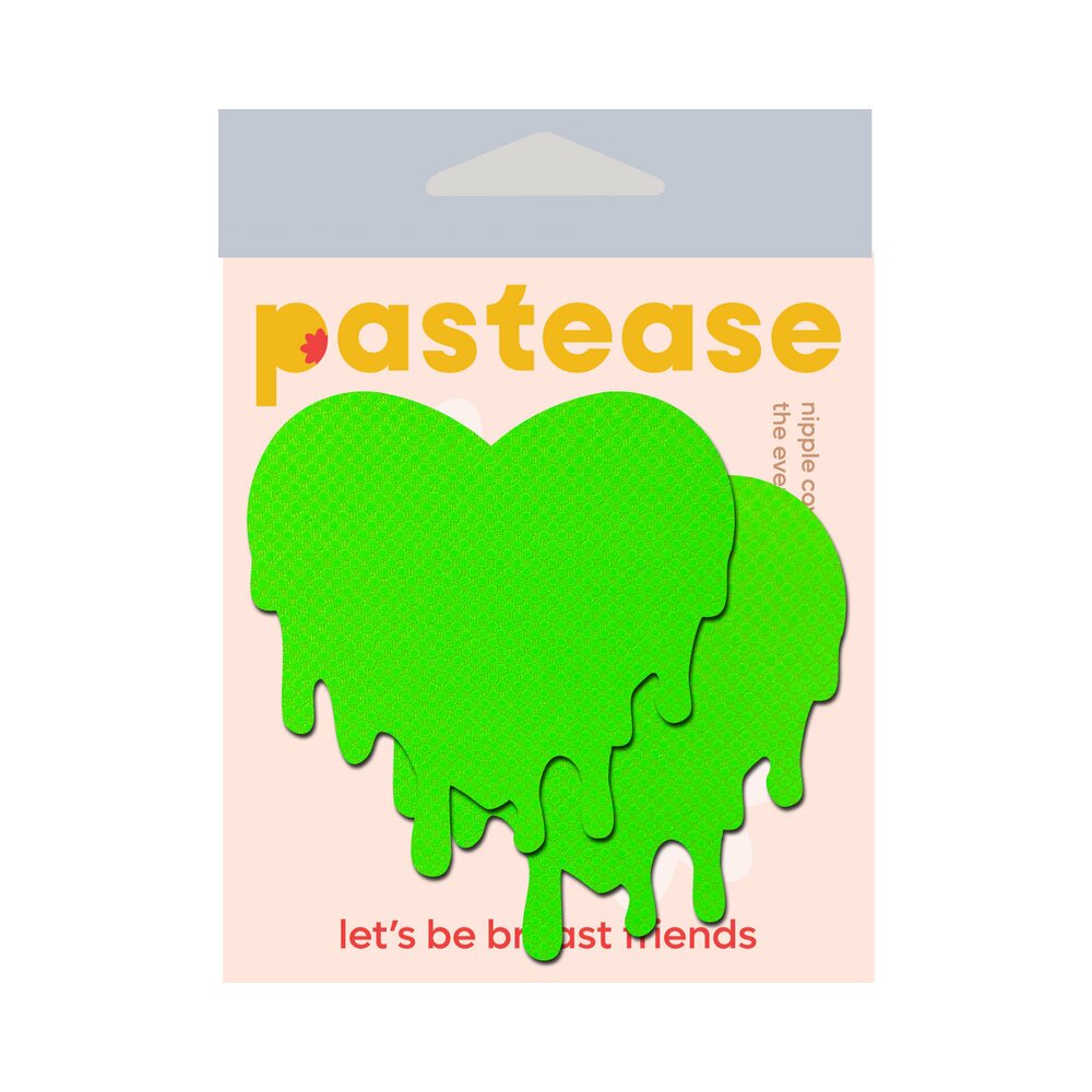 Wearing Neon Green Melty Heart nipples covers by Pastease can be fun and sexy!