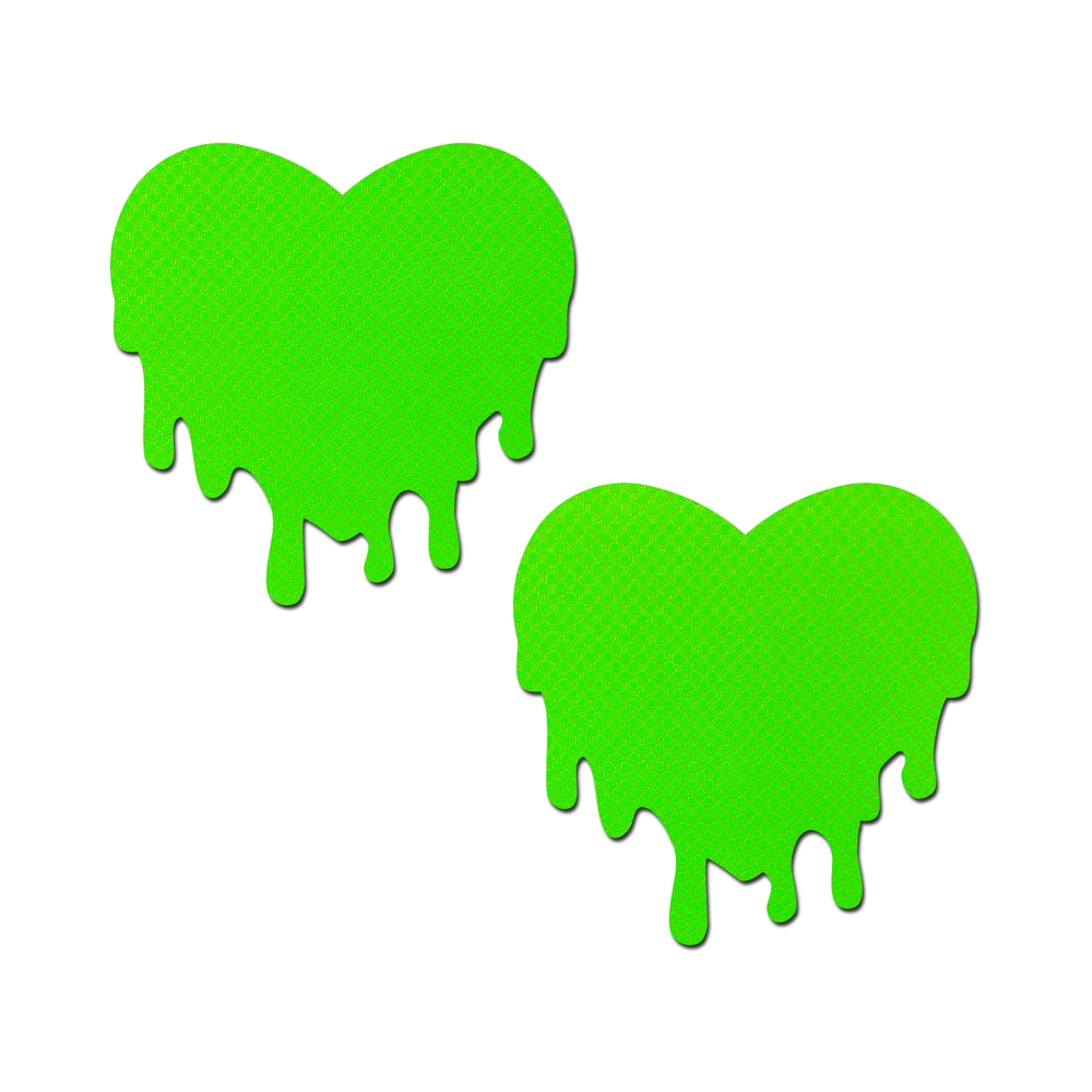 Feel sexy wearing sexy nipple covers  Neon Green Melty Heart! Wearing Neon Green Melty Heart nipples covers by Pastease can be fun and sexy!