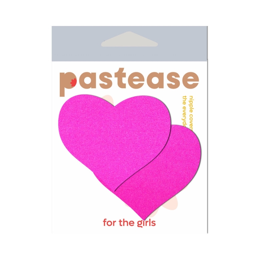 Wearing neon pink day glow lycra heart nipples covers by pastease can be fun and sexy!