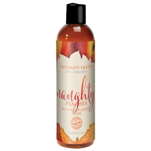 Bottle of  Water Based Lube Intimate Earth showing clean, lightweight formula