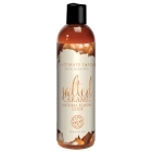 Bottle of  Water Based Lube Intimate Earth showing clean, lightweight formula