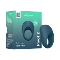 We-vibe vibrator pivot 2 vibr couple ring slate shown in hand for scale