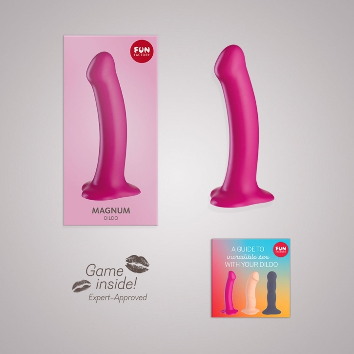7.5 inch Dildo from Fun Factory in Hot Pink Magenta Fuchsia designed for anal sex with Her or Him