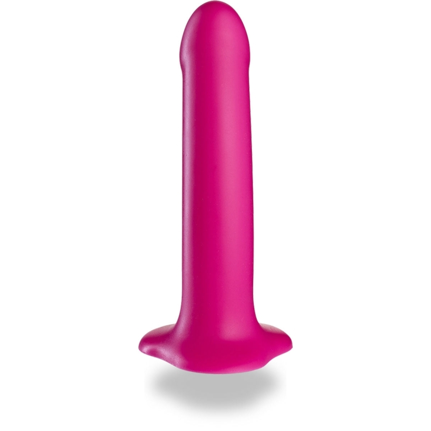7. 5 inch dildo by fun factory in hot pink magenta fuchsia shown for pegging her or him