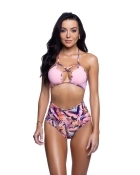 Light Pink Criss-Cross Rave Halter Top with a halter neckline and bold criss-cross strap detail and festival-ready styling.