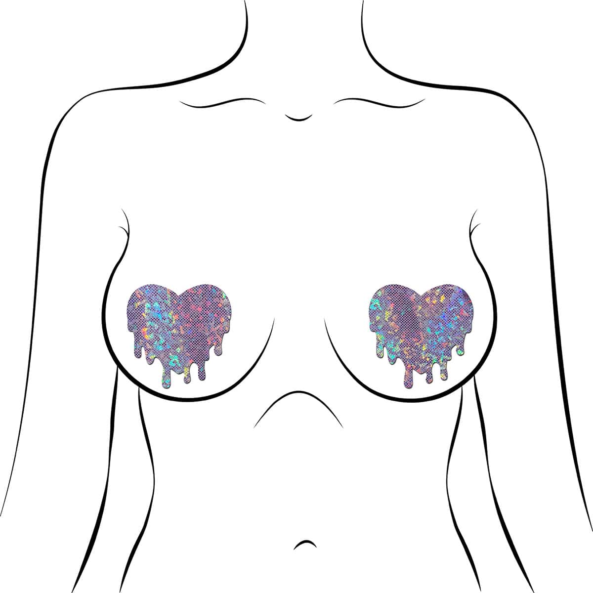 Wearing Pastease Melted Hearts Prism nipples covers by Pastease can be fun and sexy!