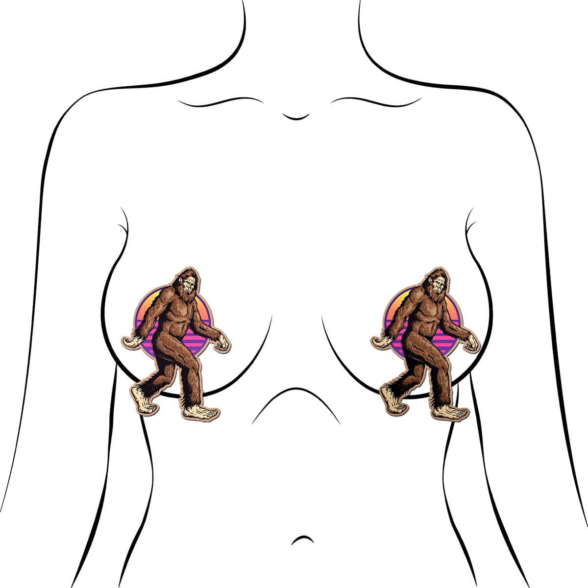 Wearing Pastease Sasquatch Bigfoot nipples covers by Pastease can be fun and sexy!