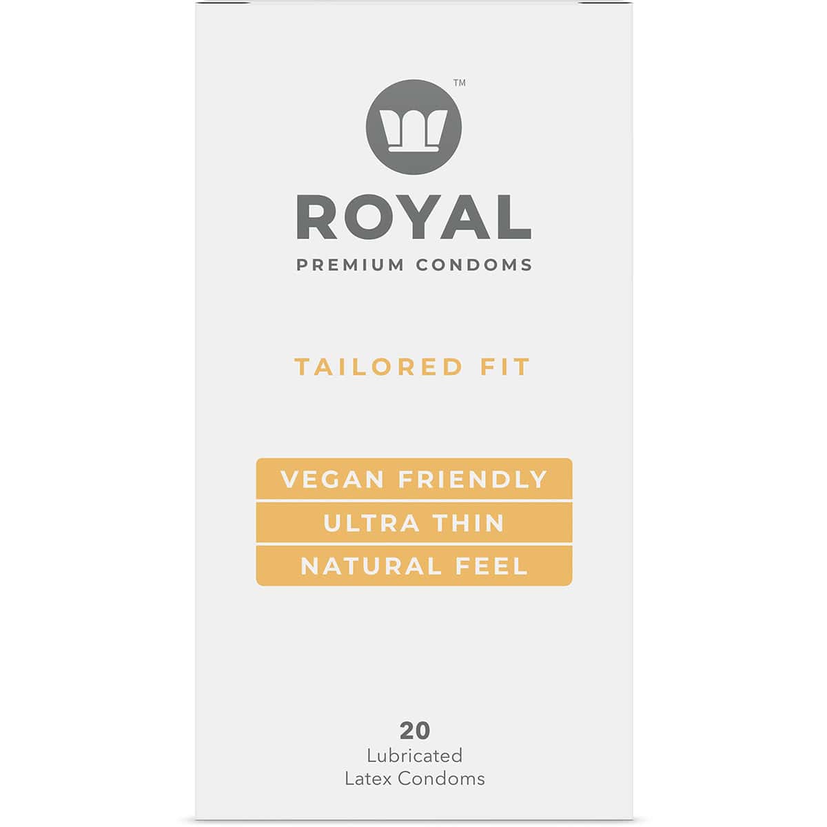 Best Royal Intimacy Tailored Fit Vegan Condoms 20pk her care Royal Intimacy condoms on sale at herVibrators.com.