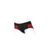 Best SpareParts Tomboi Harness Red/Black Nylon - XXS dildo panties made by SpareParts HardWear on sale at herVibrators.com