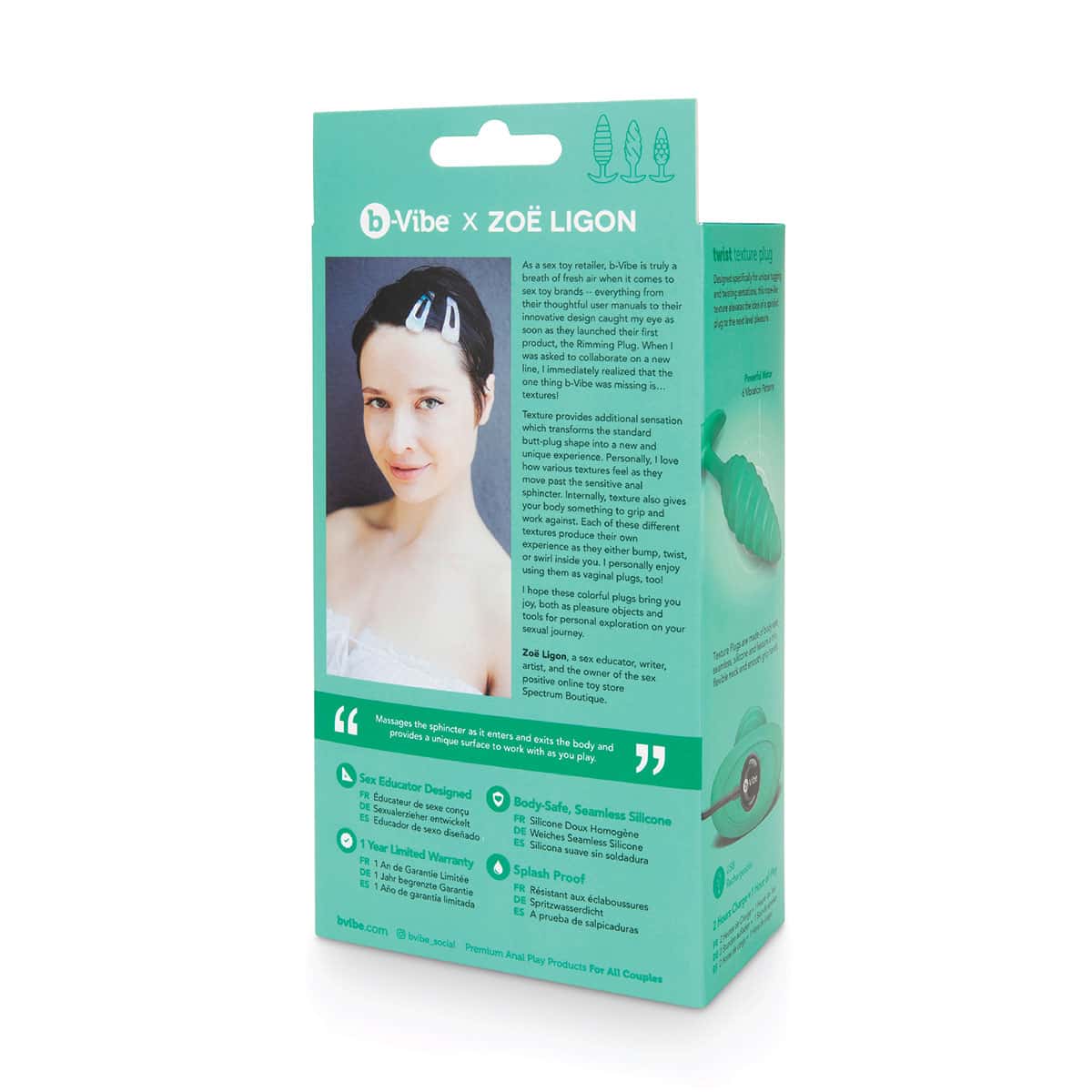 Buy a B-Vibe Texture Plug Twist Green Large vibrator.