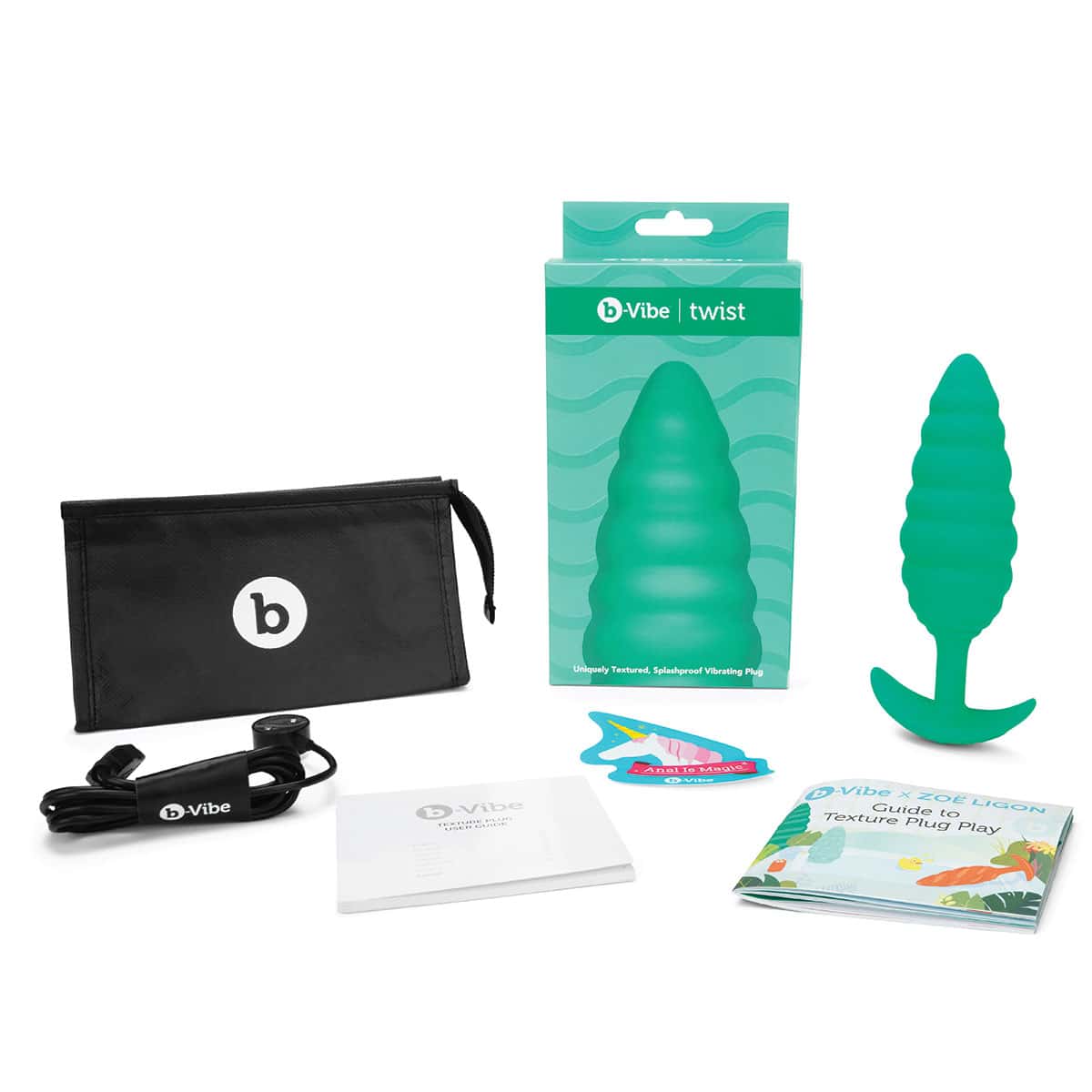 Buy a B-Vibe Texture Plug Twist Green Large vibrator.