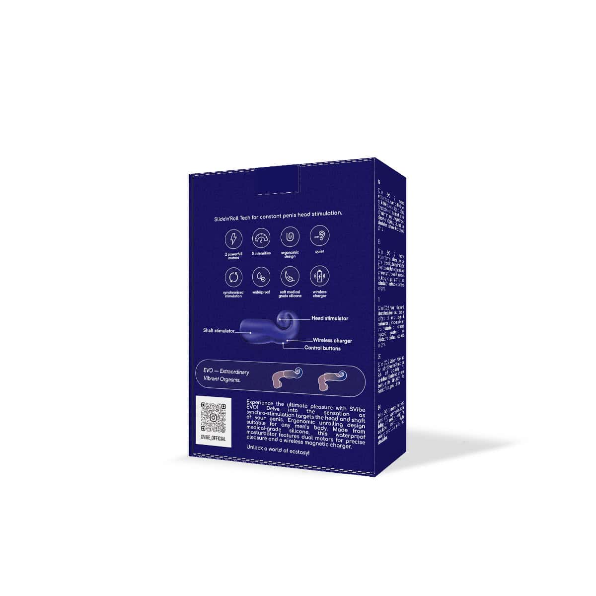 Buy a Snail Vibe Evo Rechargeable Masturbator Navy vibrator.
