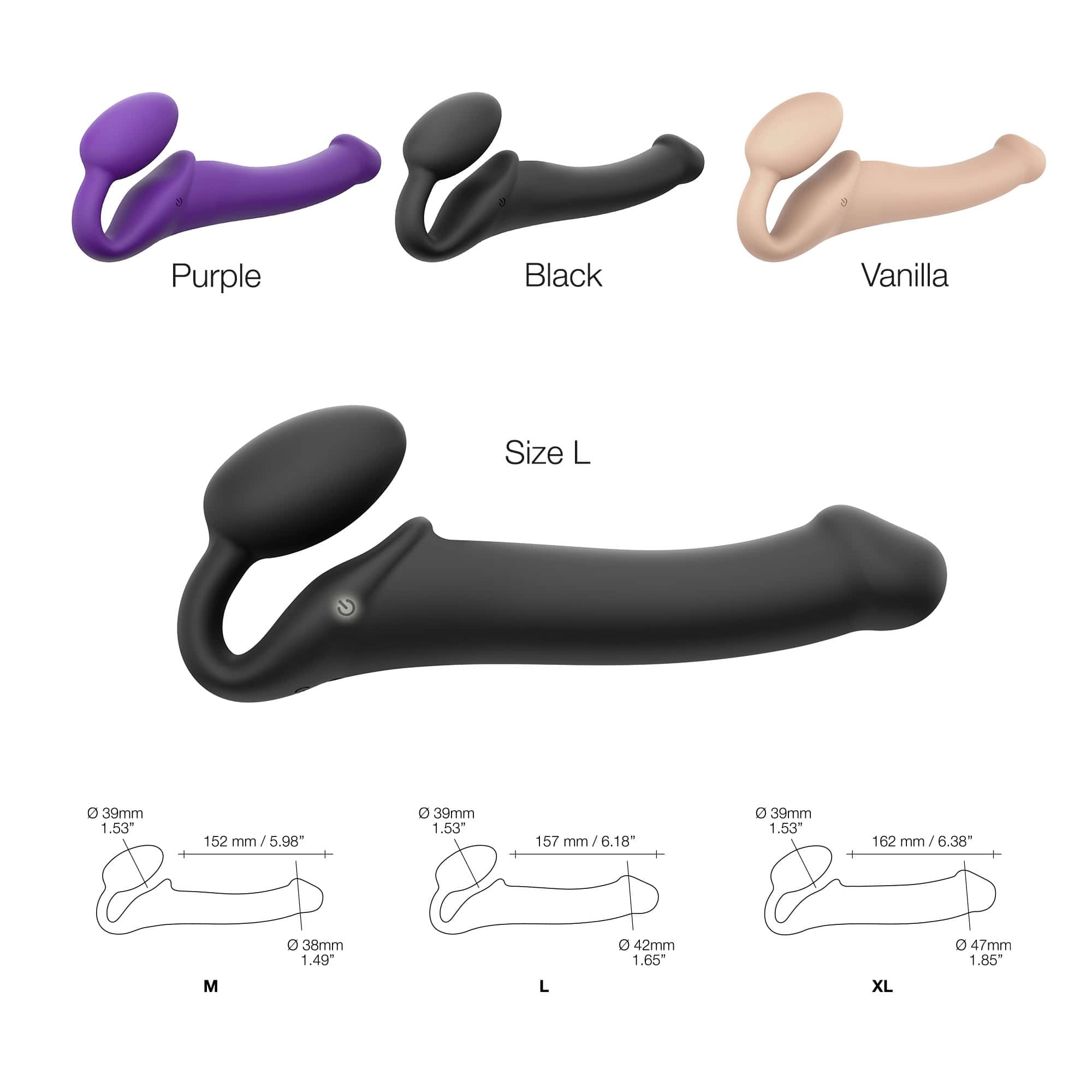 Buy a StrapOnMe Vibe Large  Black vibrator.