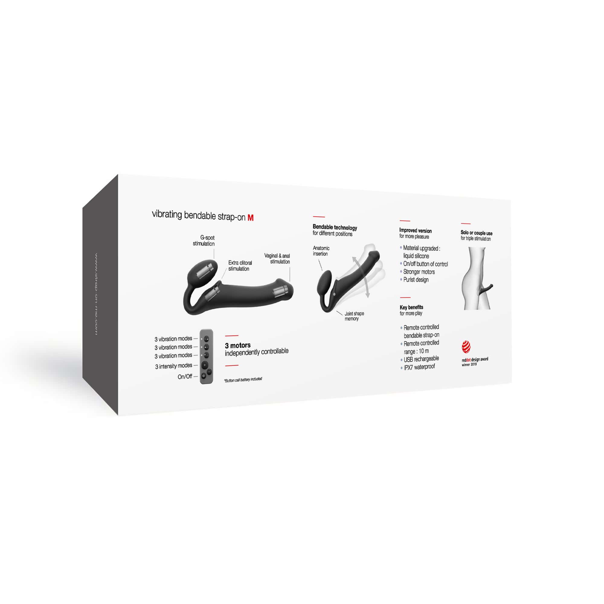 Buy a StrapOnMe Vibe Medium  Black vibrator.