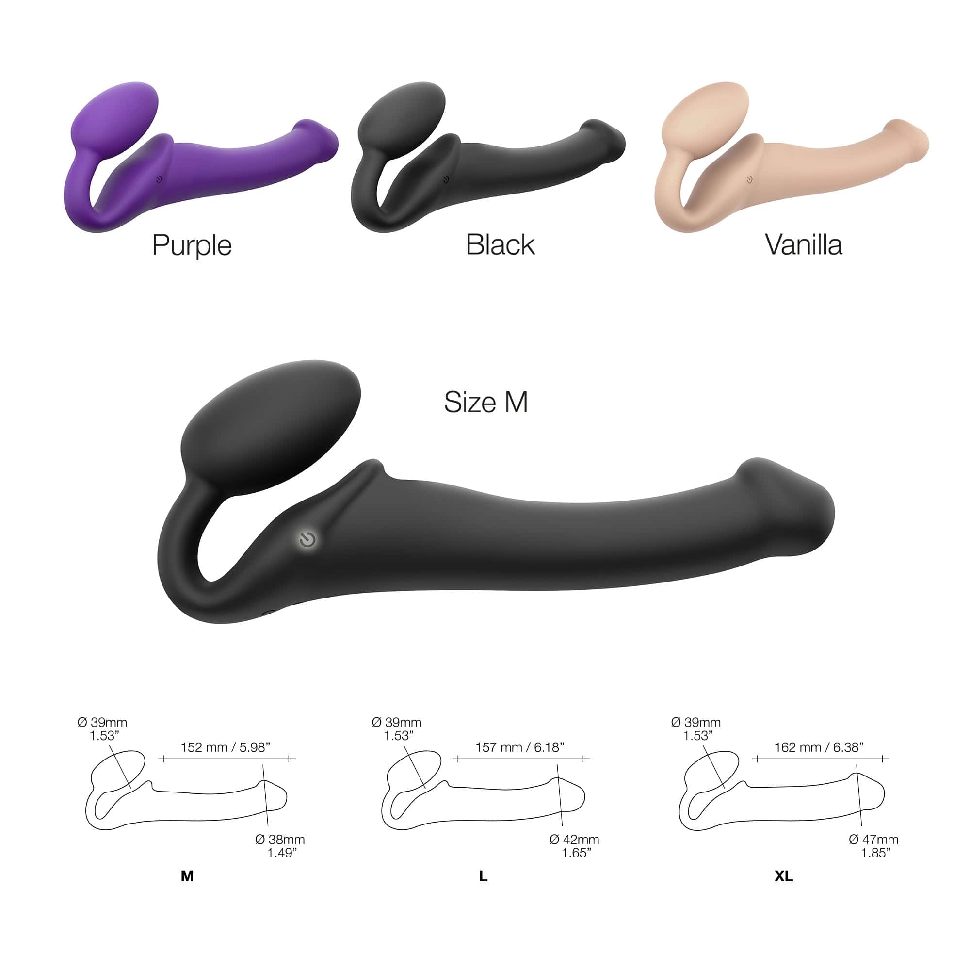 Buy a StrapOnMe Vibe Medium  Black vibrator.