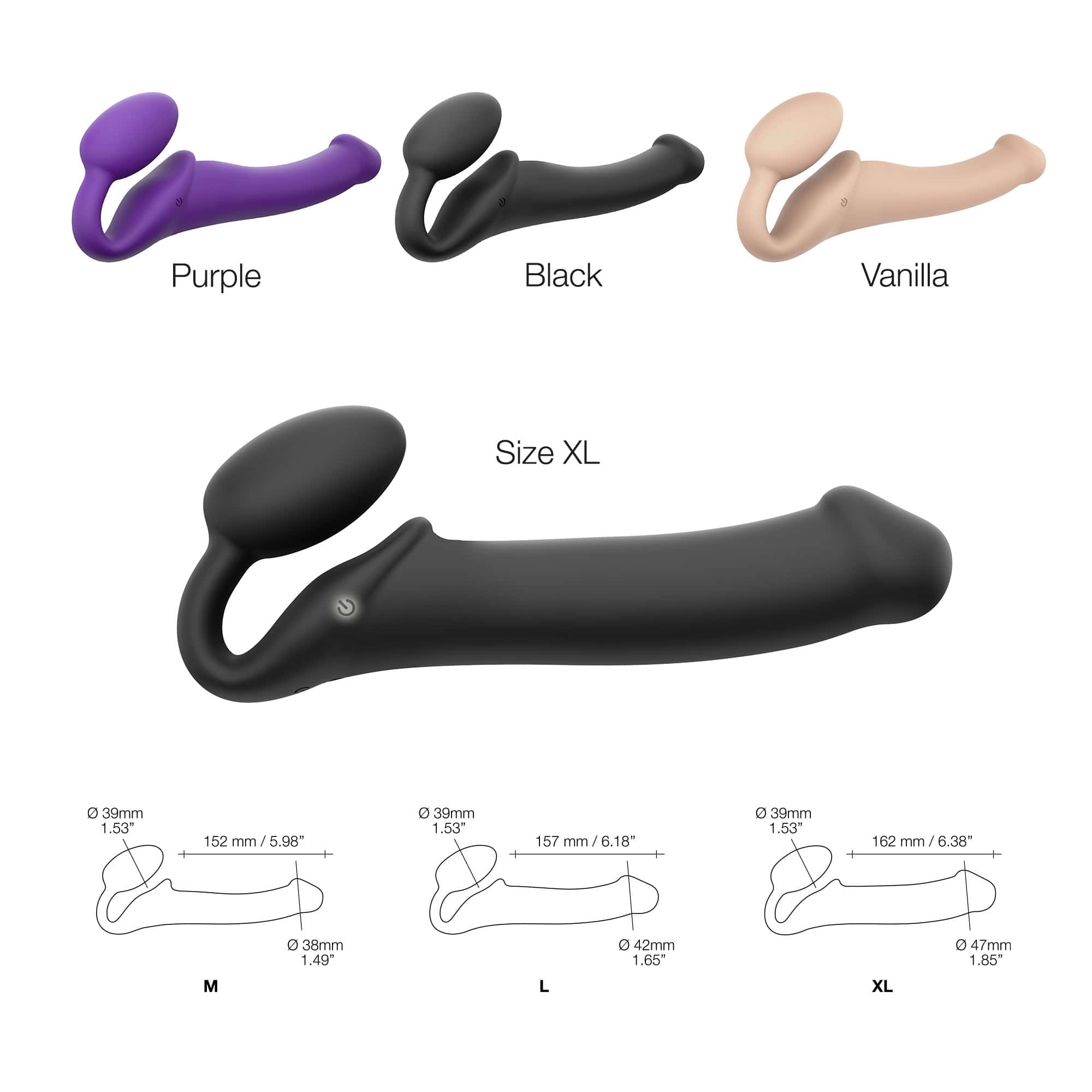 Buy a StrapOnMe Vibe XL  Black vibrator.