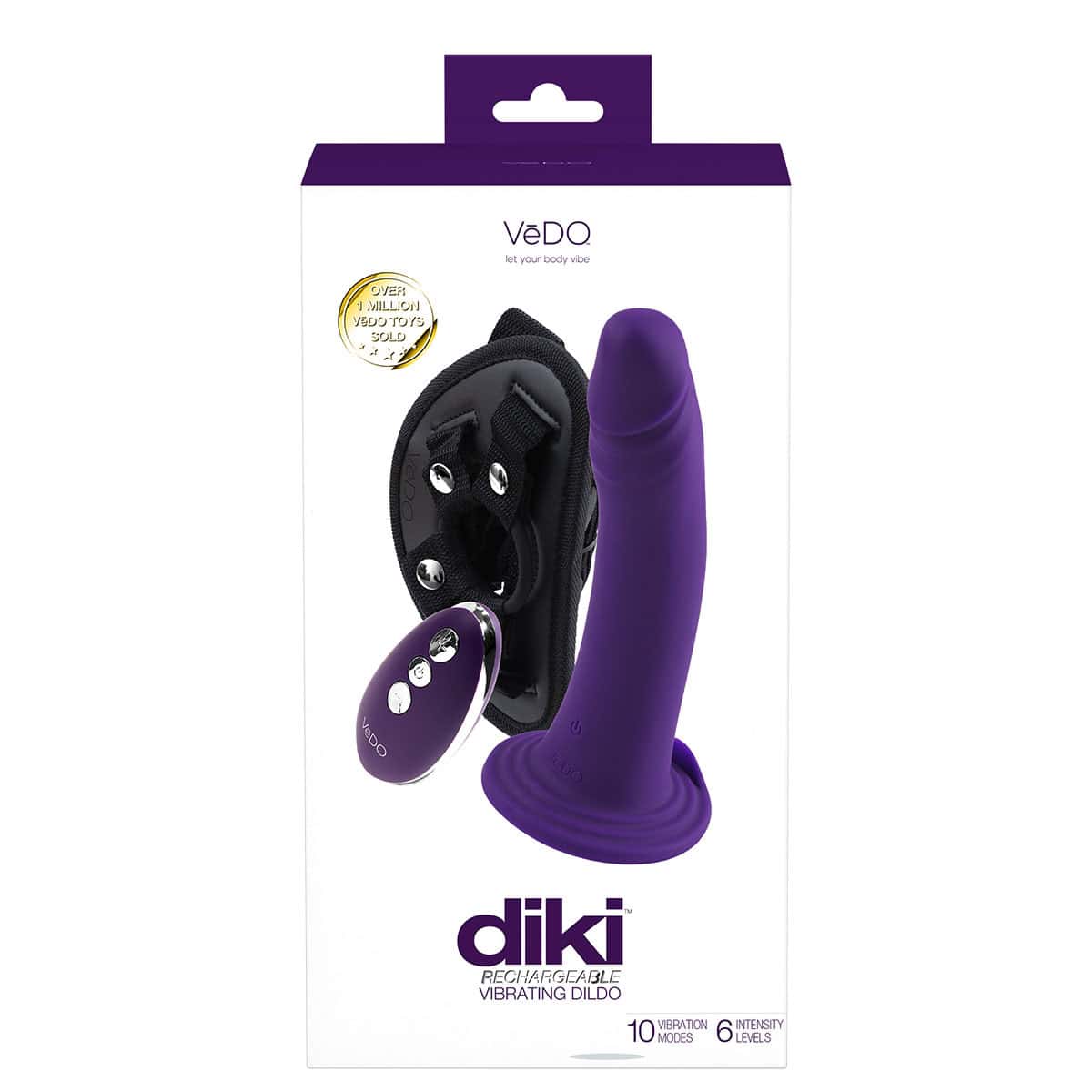 Buy a VeDO Diki Vibrating StrapOn  Purple vibrator.