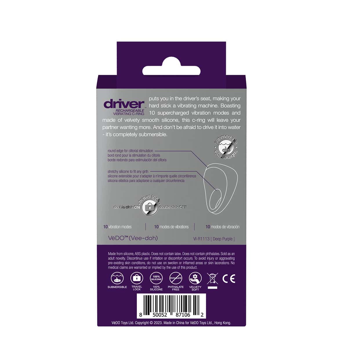 Buy a VeDO Driver Vibrating C-Ring  Purple vibrator.