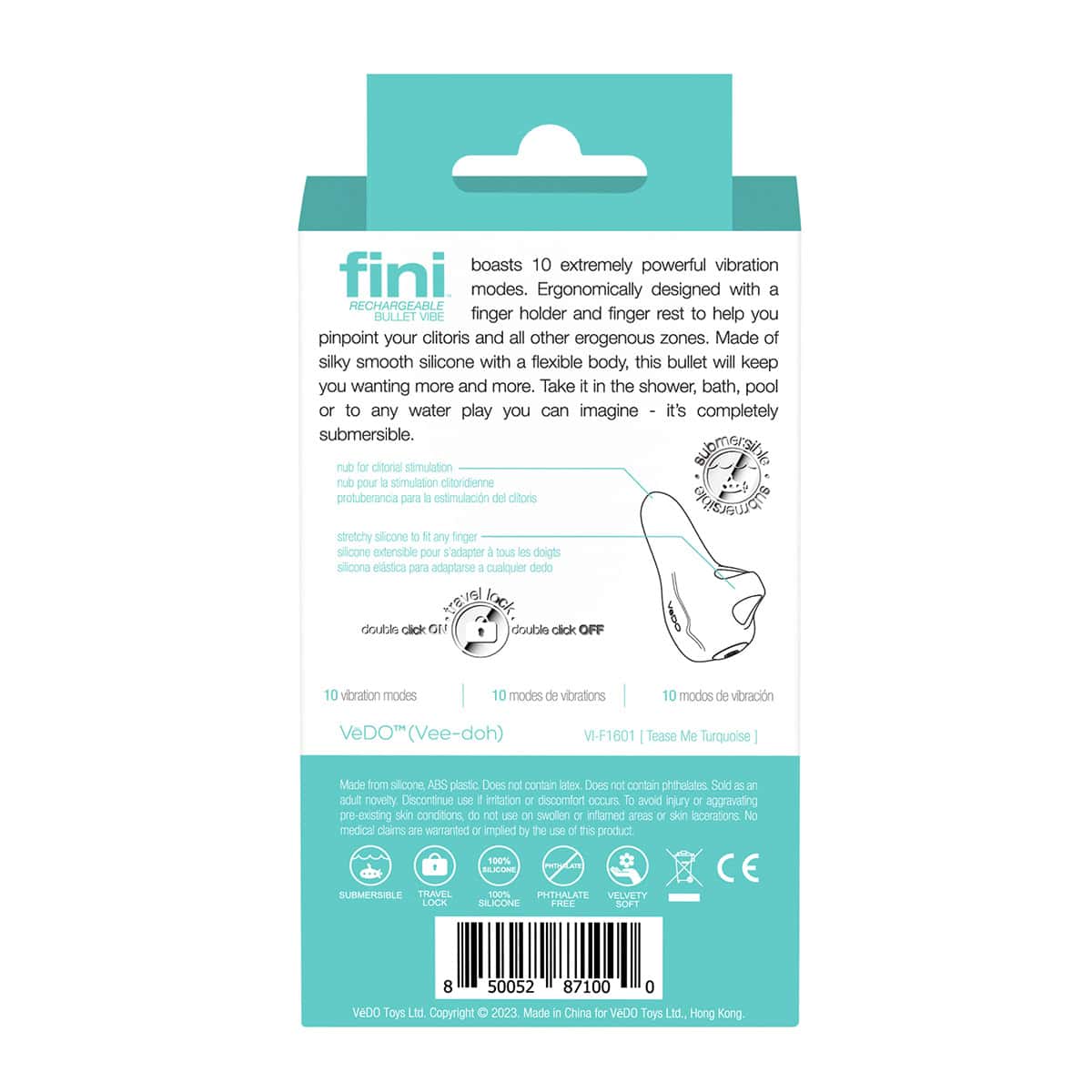 Buy a VeDO Fini Bullet Vibe  Turquoise vibrator.
