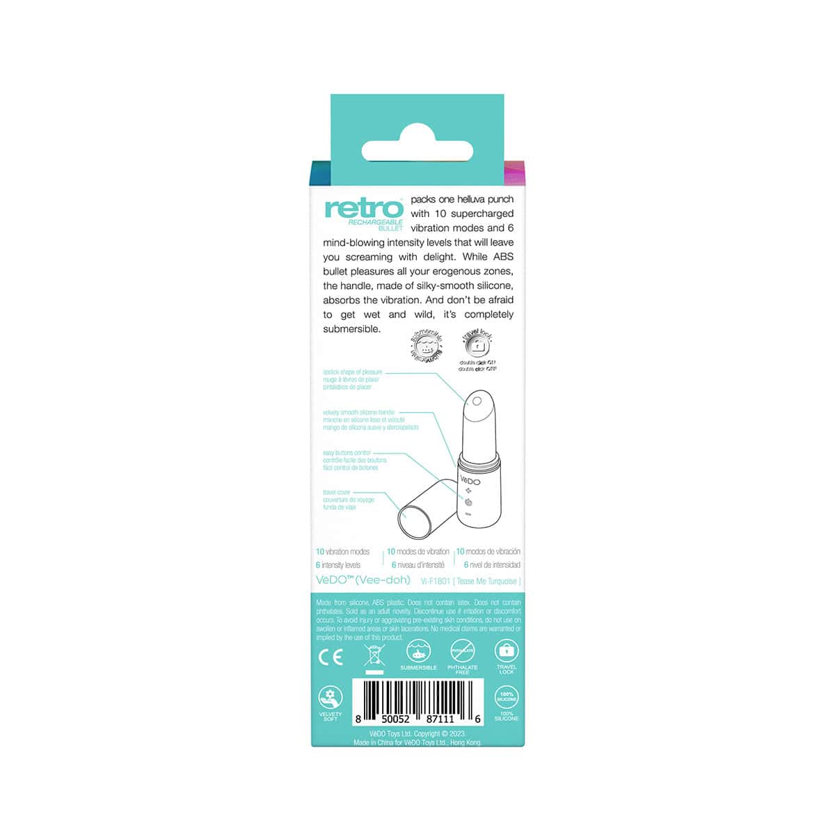 Buy a VeDO Retro Bullet  Turquoise vibrator.