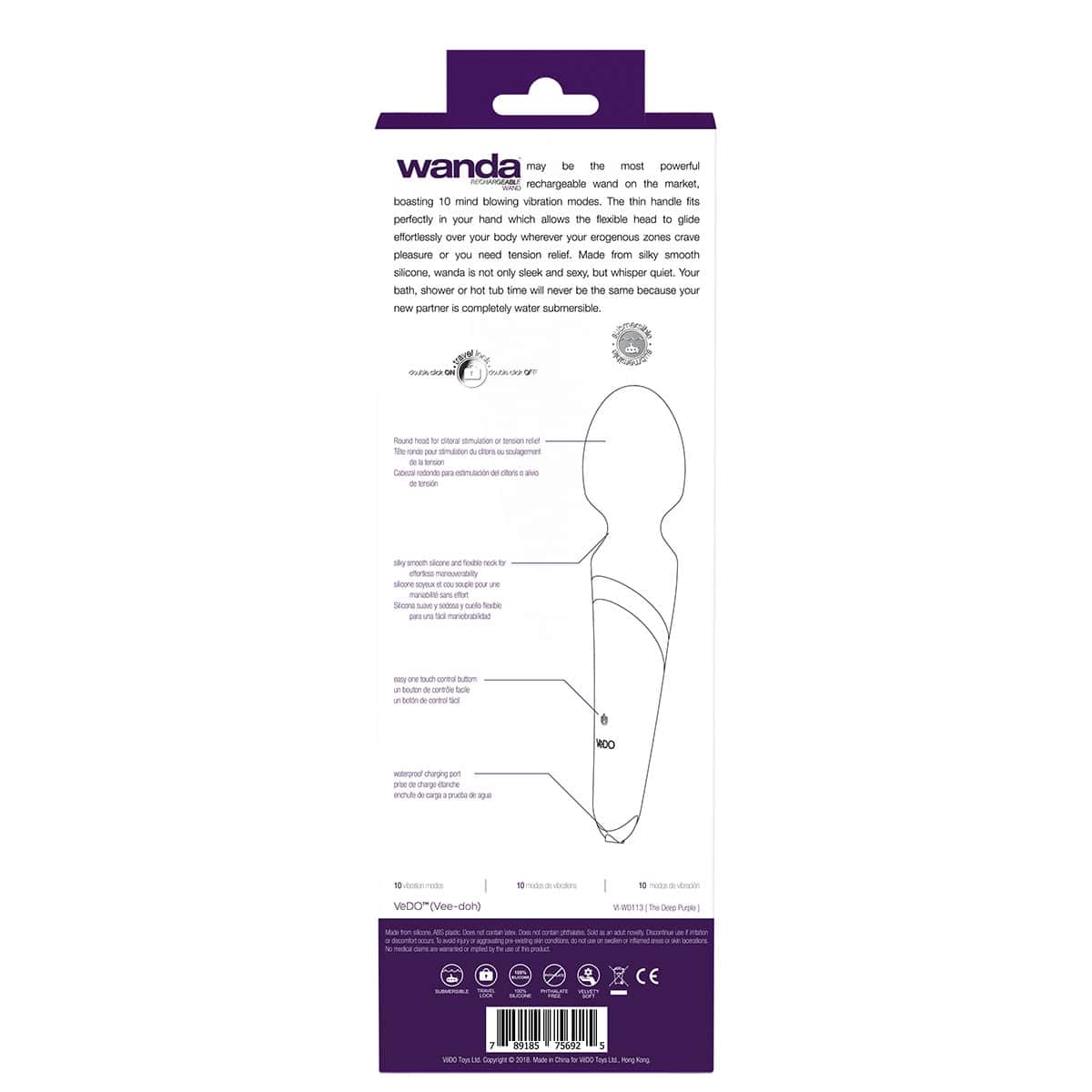 Buy a VeDO Wanda Wand  Purple vibrator.