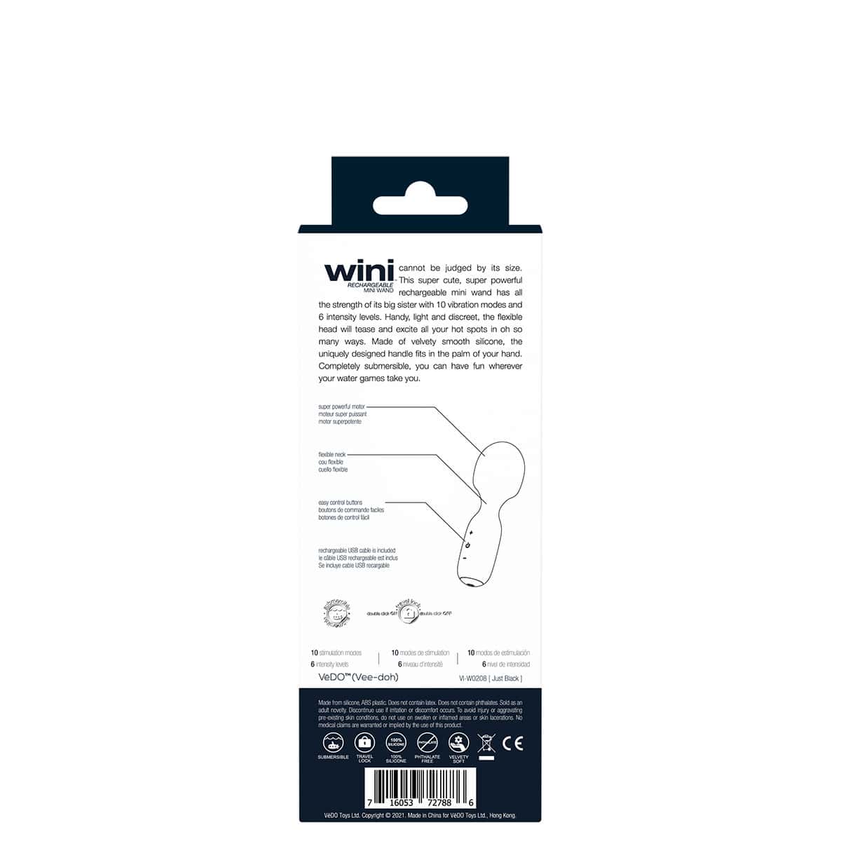 Buy a VeDO Wini Mini Wand  Black vibrator.