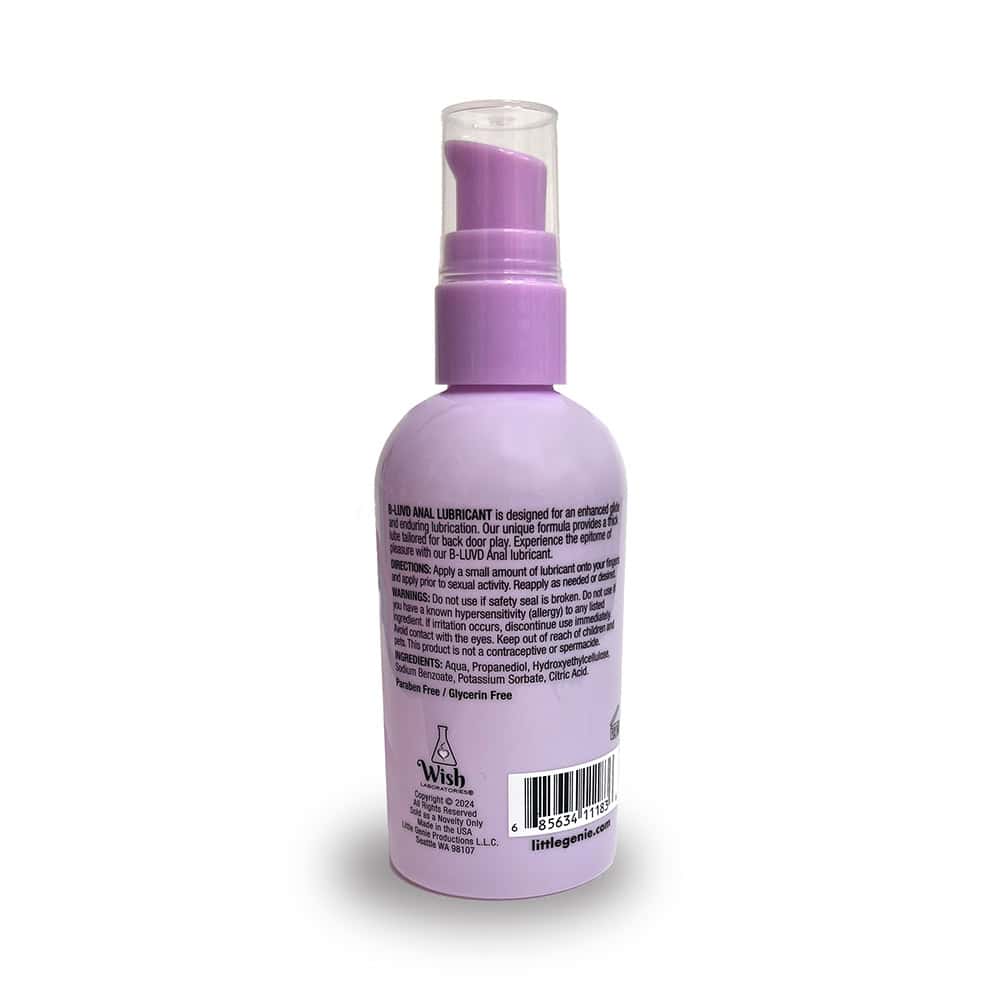 Buy and try B-Luvd Anal Lube 4oz water based lubricant by Little Genie for your next sexual encounter with her.