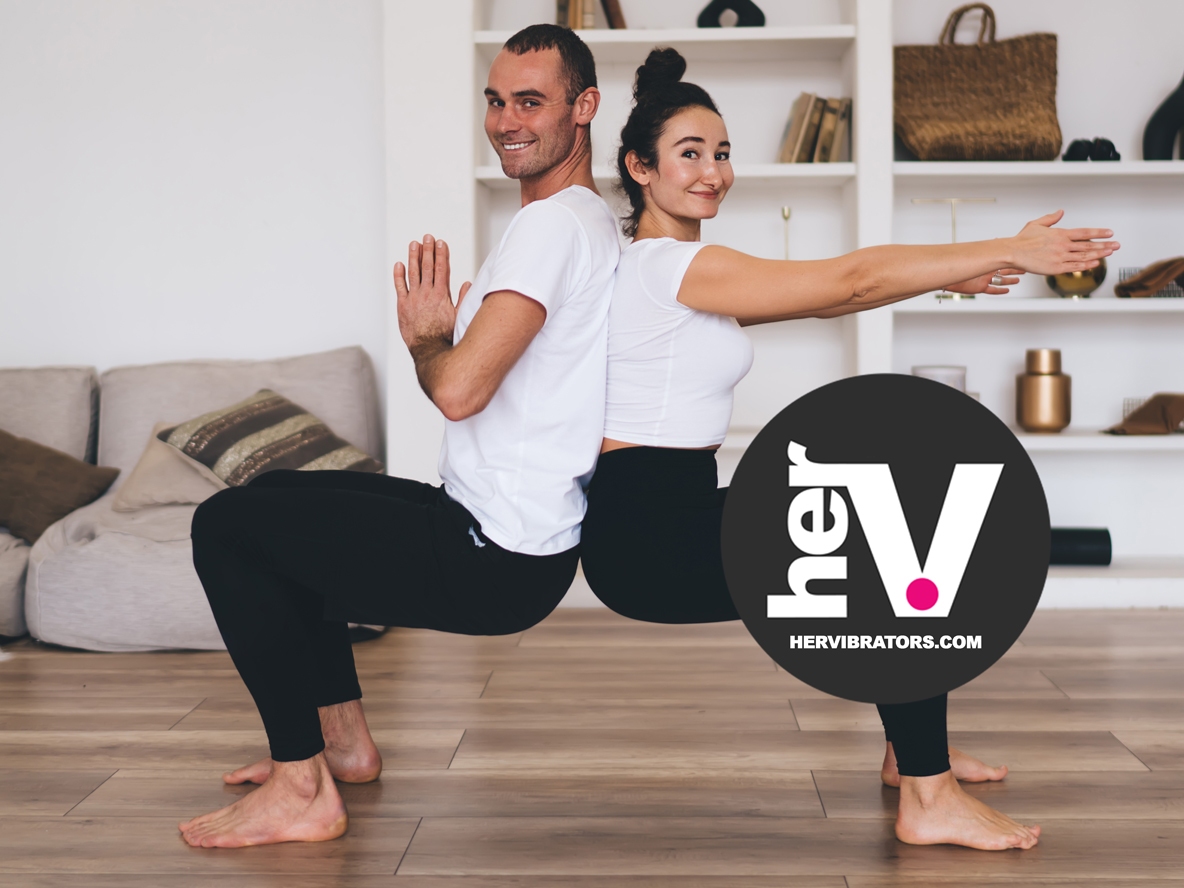 Couple practicing tantric sex through eye contact and mindful breathing.