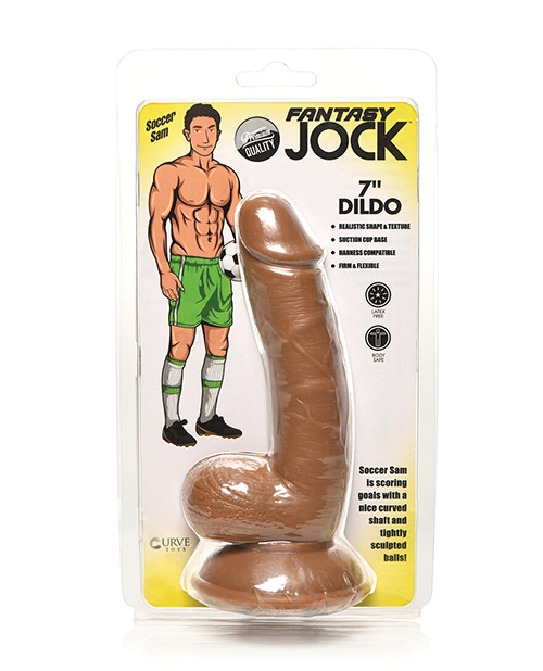 Shop Curve Toys Fantasy Jock Soccer Sam 7" Dildo w/Balls - Dark online