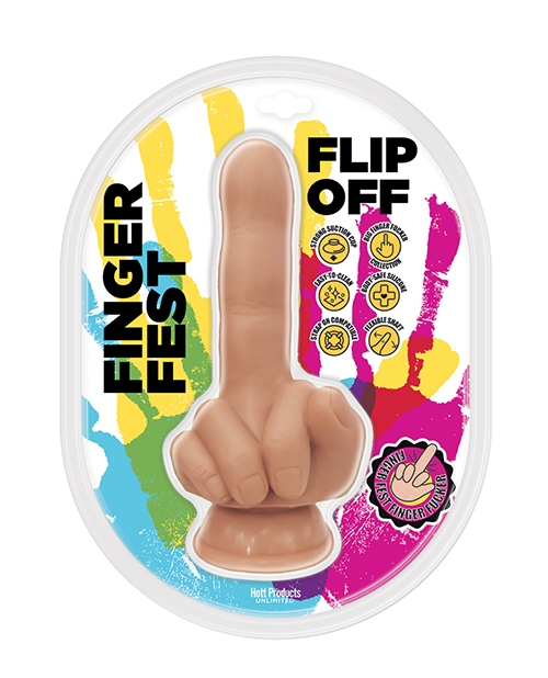 Shop Finger Fest Flip Off Dildo - Flesh online