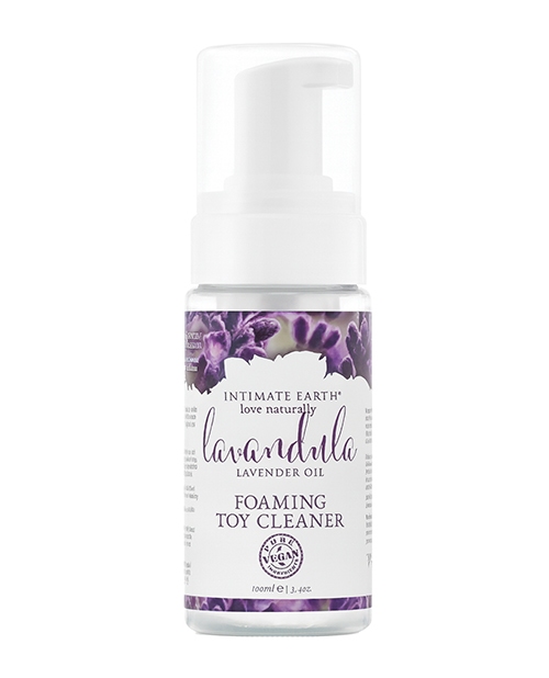 Shop intimate earth foaming toy cleaner - 100 ml lavandula lavender oil and rosemary extracts online
