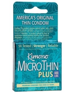 Shop Kimono Micro Thin Aqua Lube Condoms - Box of 3 online